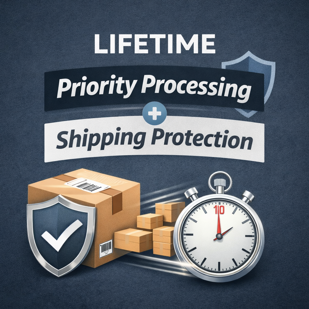 LIFETIME Priority Processing + Shipping Protection